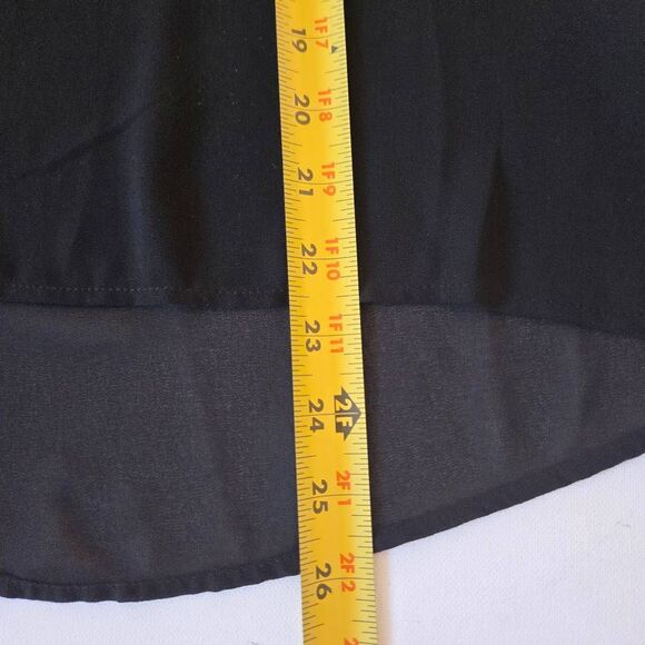 Monteau Womens Black Embroidered Long Sleeve Semi Sheer Blouse Size Medium - Picture 10 of 11